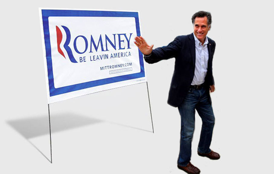Lord Romney flees country to dodge tax questions!