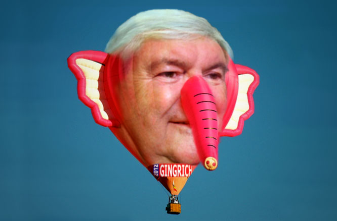 Gingrich balloon still rising.