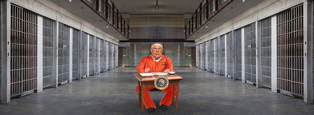 TRUMP AT PRISON DESK